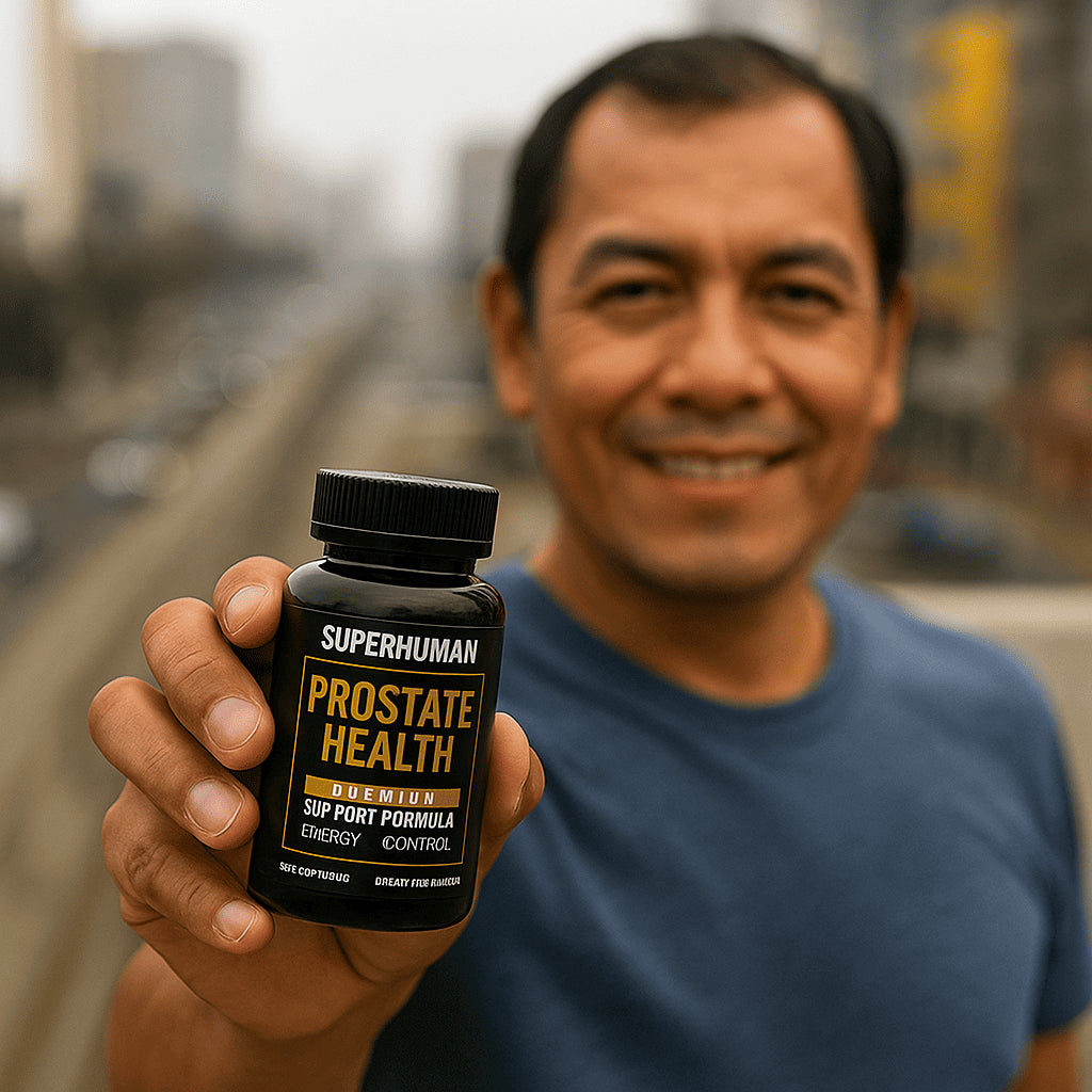 Prostate Health+™ – Cápsulas Naturales con Saw Palmetto, Ortiga, Reishi y Licopeno para Apoyo Prostático y Vitalidad Masculina (120 Cápsulas) – SuperHuman™