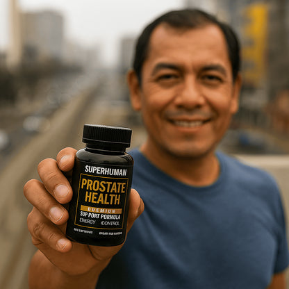 Prostate Health+™ – Cápsulas Naturales con Saw Palmetto, Ortiga, Reishi y Licopeno para Apoyo Prostático y Vitalidad Masculina (120 Cápsulas) – SuperHuman™