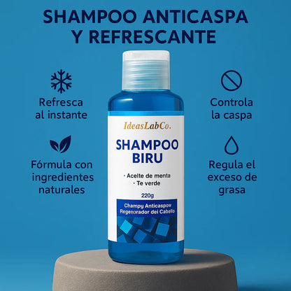 Shampoo Biru™ Anticaspa con Menta y Té Verde – Purifica y Refresca el Cuero Cabelludo - IdeasLabCo™