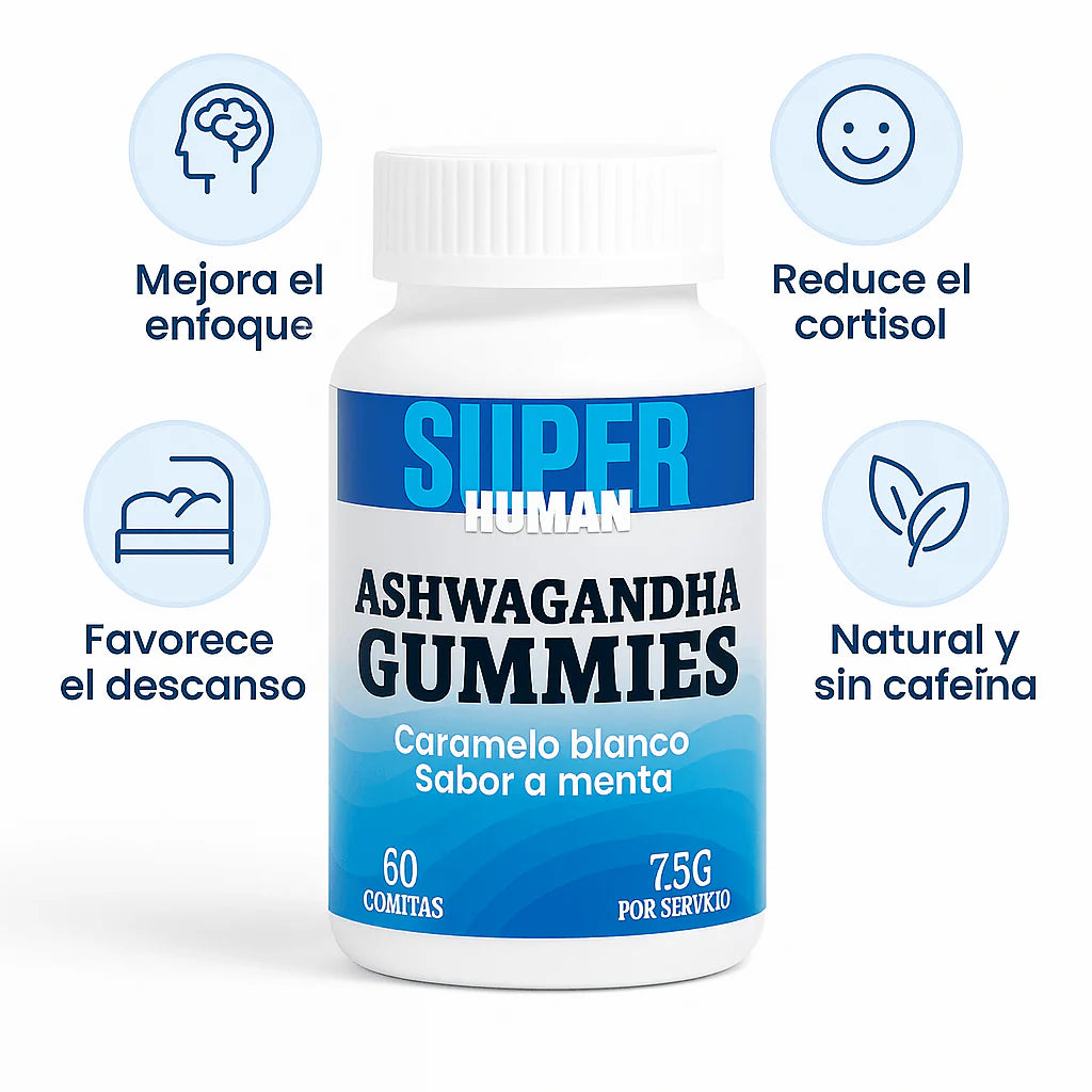 Ashwagandha Gummies - Gomitas Funcionales para Reducir el Estrés y Mejorar el Ánimo (Pack 60 Gomitas) – SuperHuman™