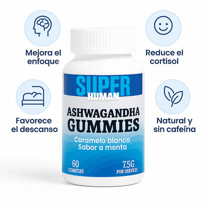 Ashwagandha Gummies - Gomitas Funcionales para Reducir el Estrés y Mejorar el Ánimo (Pack 60 Gomitas) – SuperHuman™